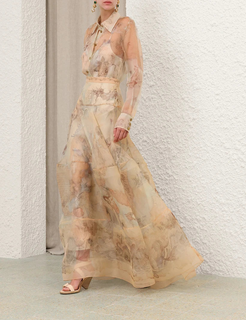 Rebellion Body Shirt & Lantern Maxi Skirt Set