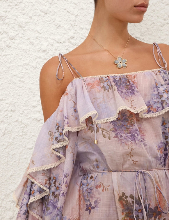 Cascadian Ruffle Mini Dress
