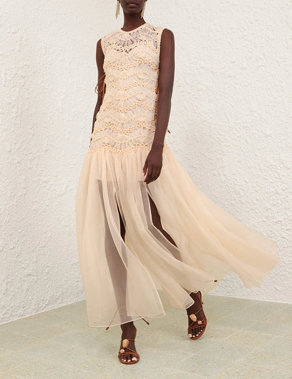Illuminate Macrame Maxi Dress