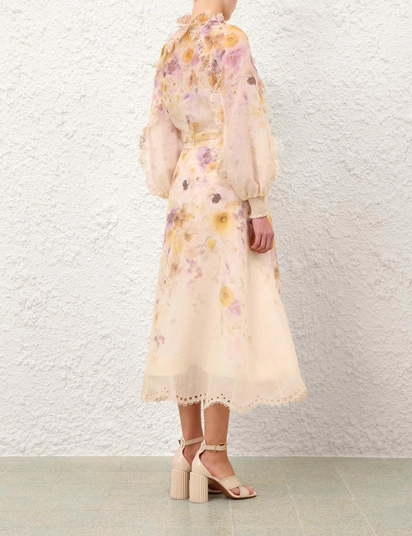 Memento Embroidered Blouse & Midi Skirt Set