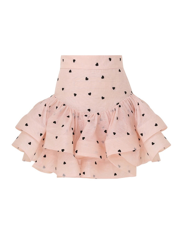 Crush Embroidered Blouse & Flip Mini Skirt Set