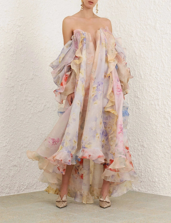 Crush Strapless Ruffle Dress