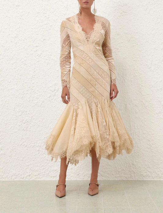 Eden V Neck Spliced Gown