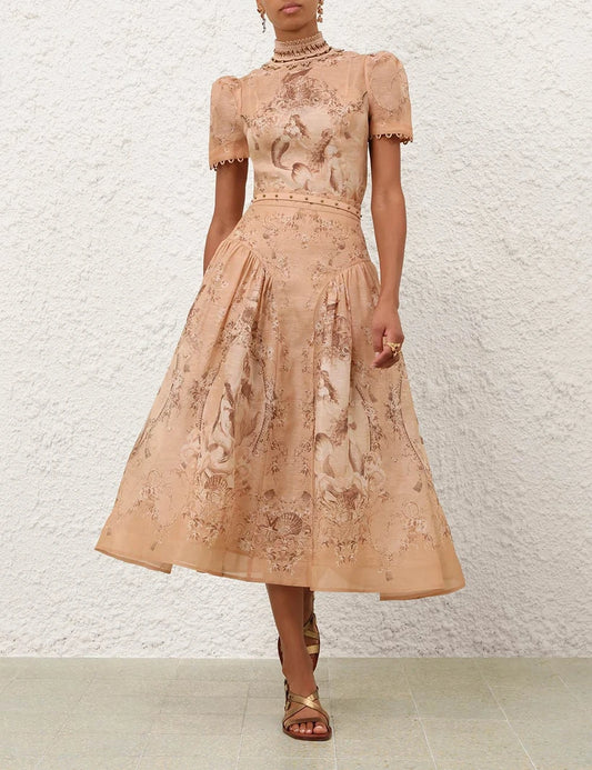 Rebellion Beaded Top & Midi Skirt Set