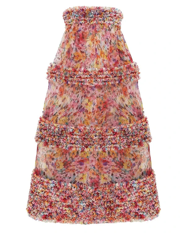Luna Ruffle Bandeau Gown
