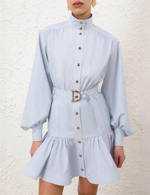 Stripe Utility Mini Dress