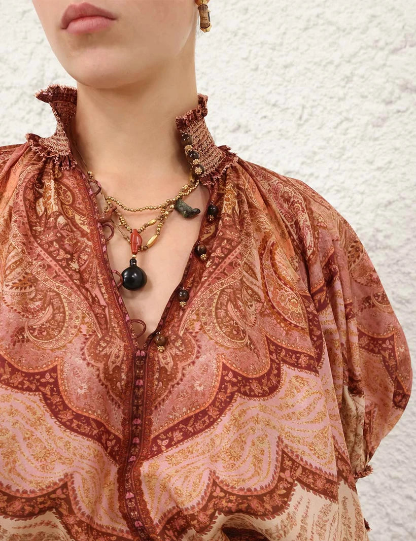 Wanderlust Frill Blouse & Maxi Skirt Set