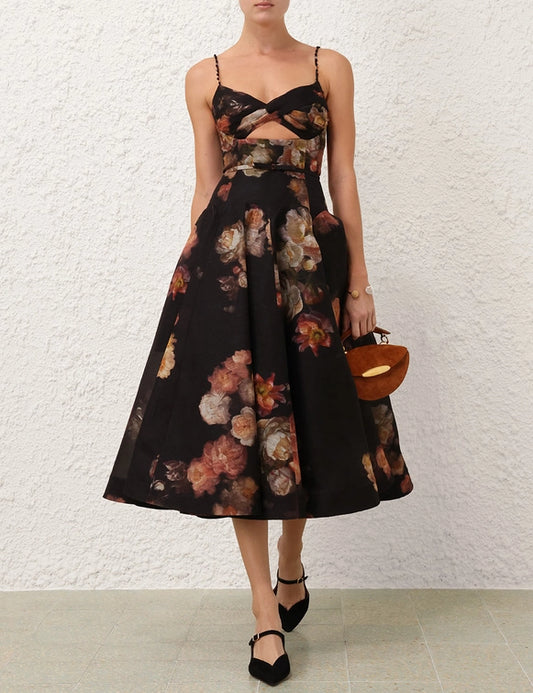 Hypnotic Twist Midi Dress