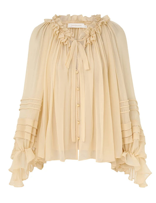 Rebellion Pleated Silk Blouse