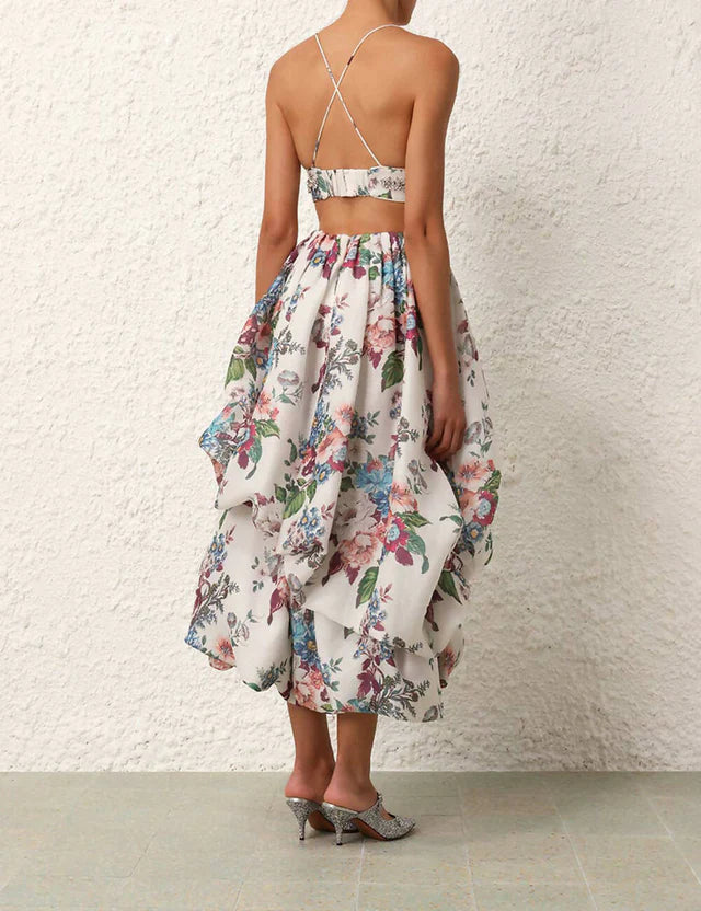 Matchmaker Drape Skirt & Embellished Bra Set