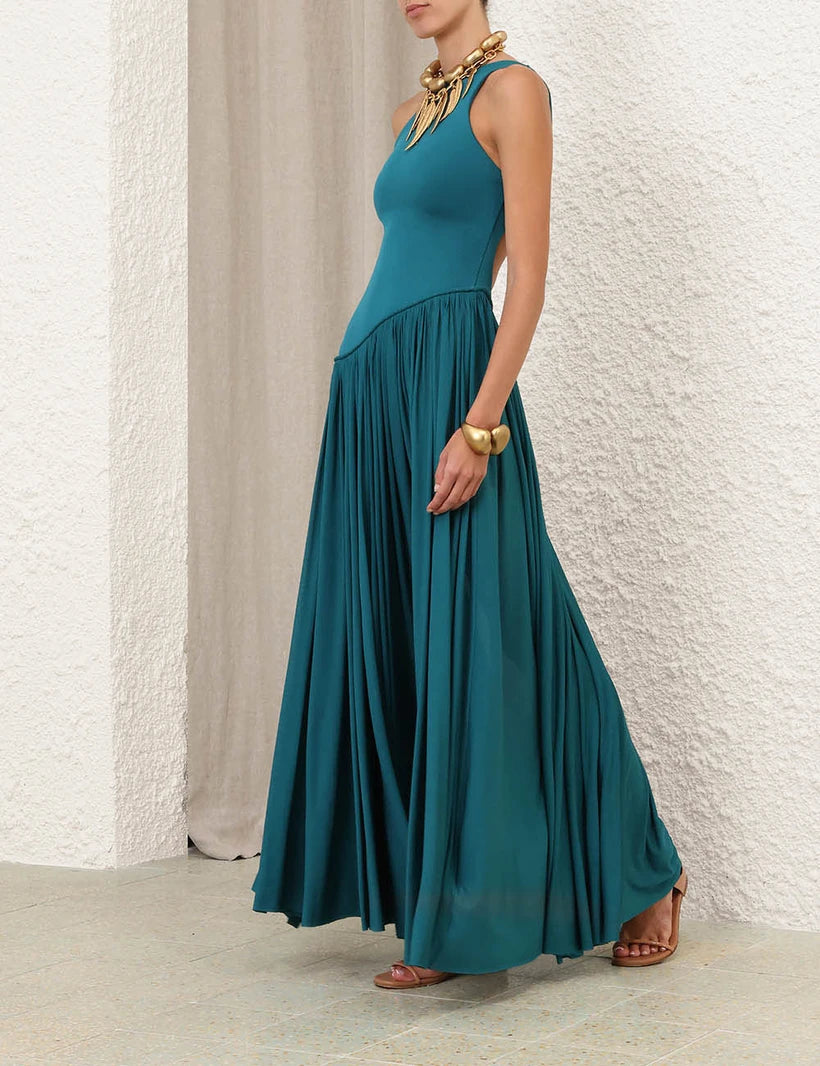 Luna Asymmetric Jersey Dress