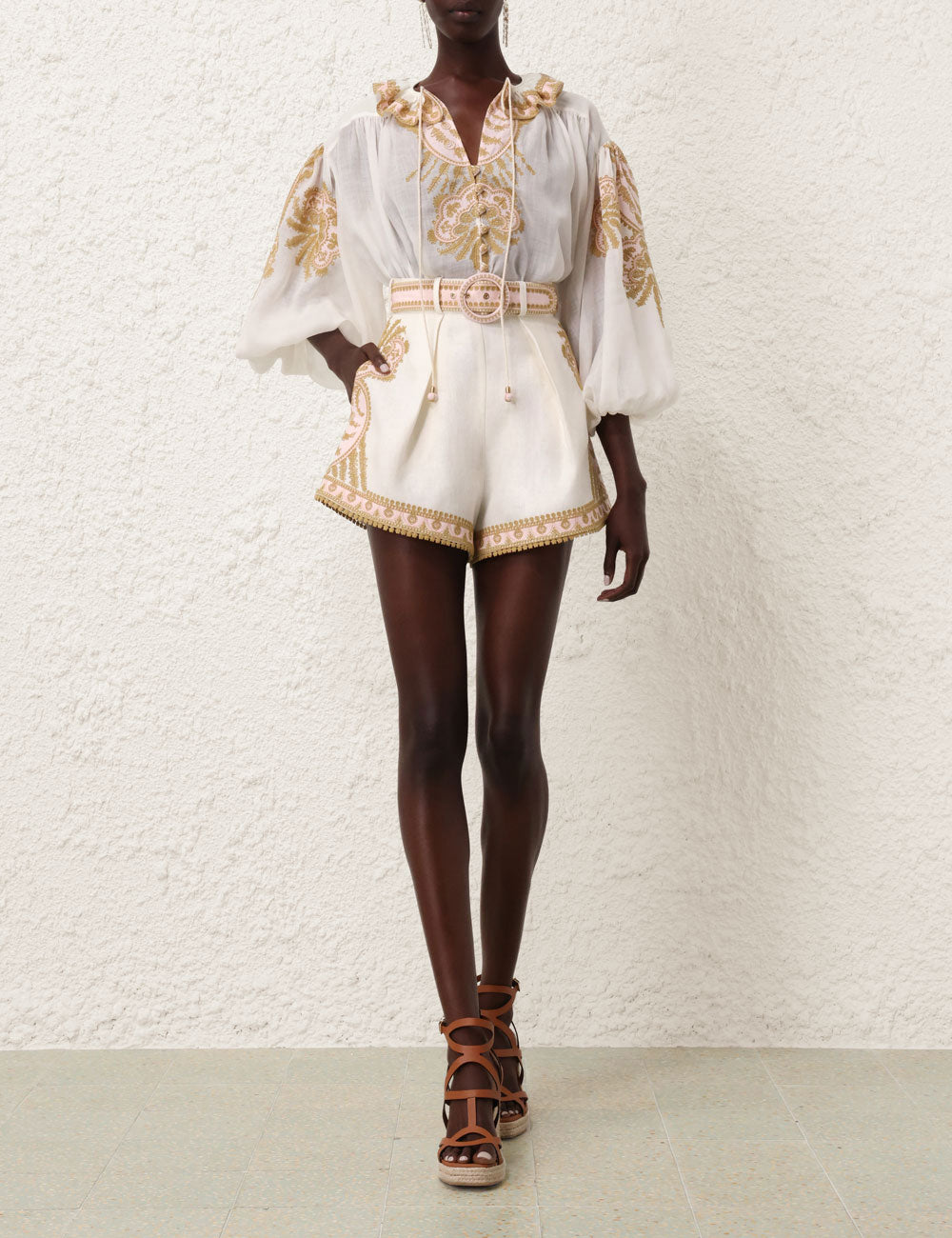 Waverly Embroidered Top & Short Set
