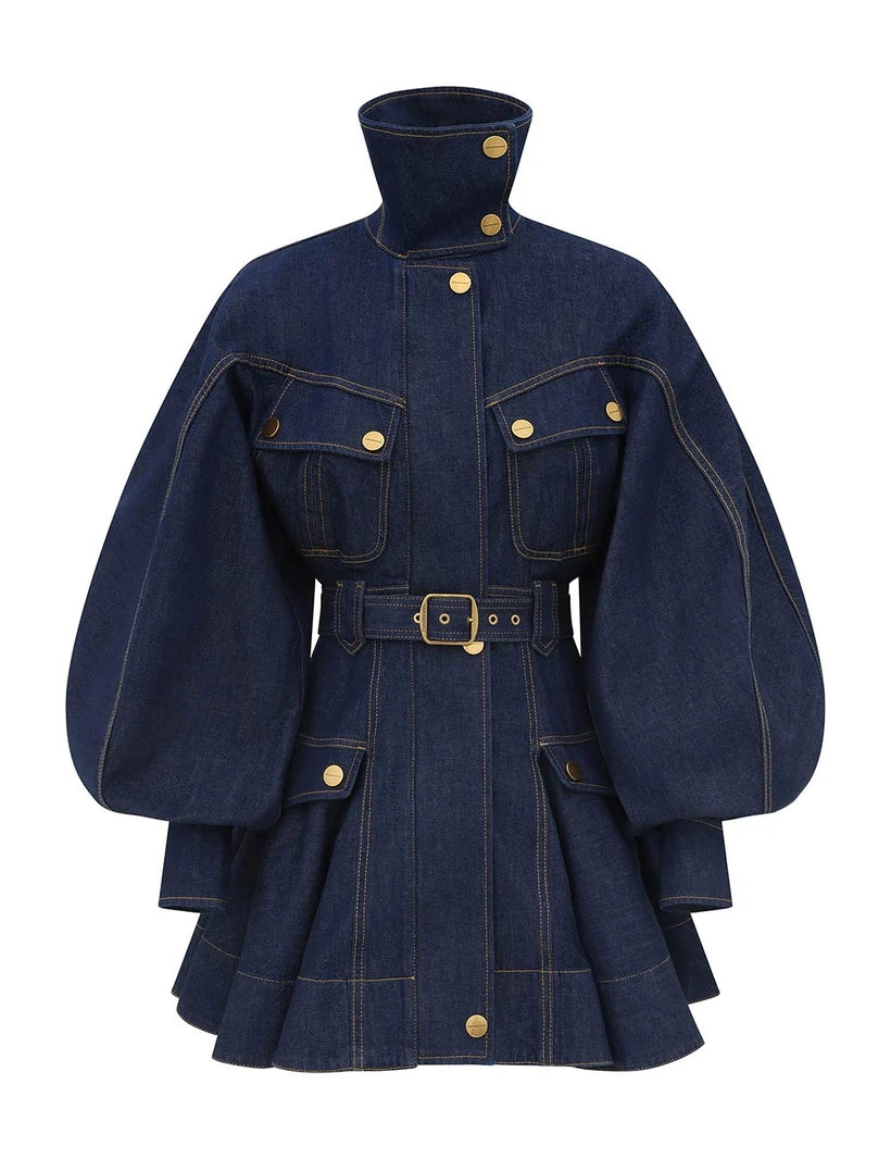 Luna Denim Utility Mini Dress