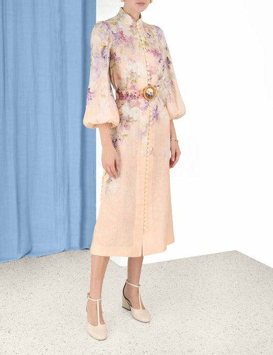 Lyrical Buttoned Midi Dress
