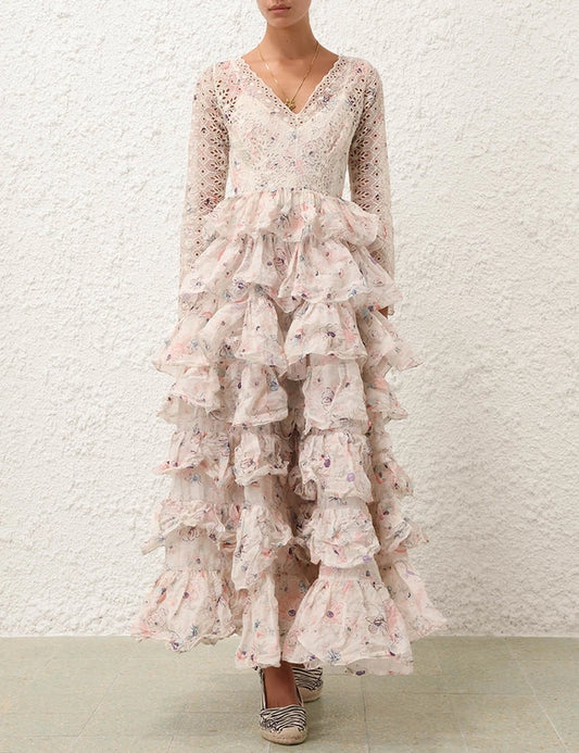 Halliday Tiered Ruffle Gown