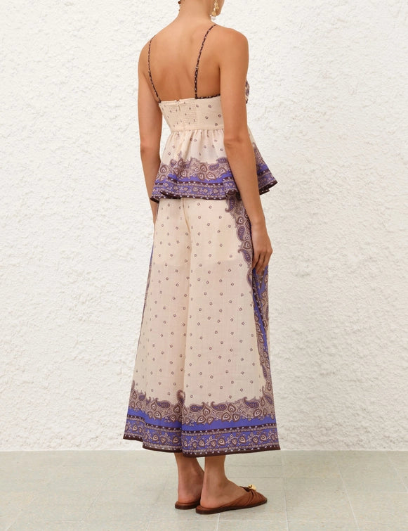 Maxine Plunge Cami & Wide Leg Cropped Pant Set