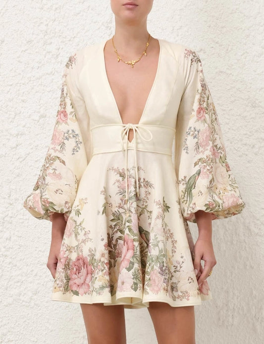 Waverly Plunge Mini Dress