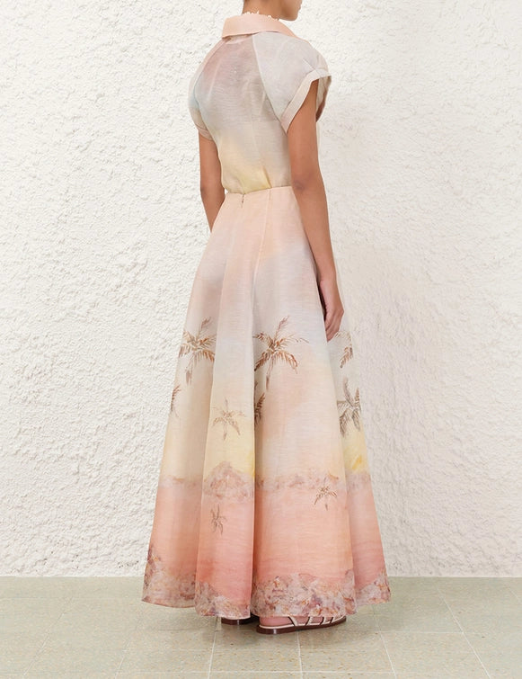 Illuminate Fitted Blouse & Maxi Skirt Set