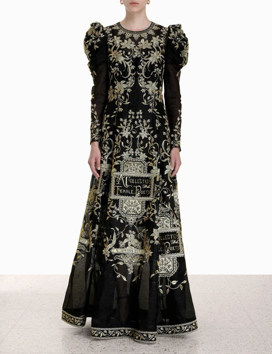 Lyrical Embroidery Midi Dress