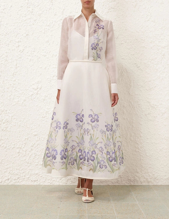Natura Body Shirt & Flare Skirt Set