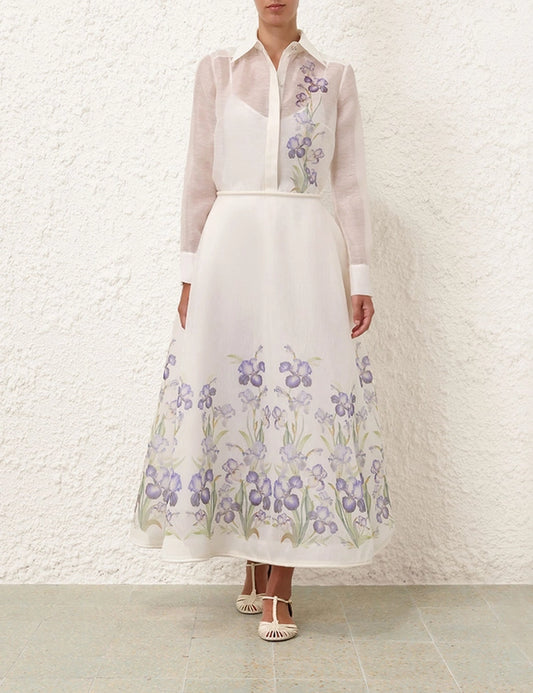 Natura Body Shirt & Flare Skirt Set